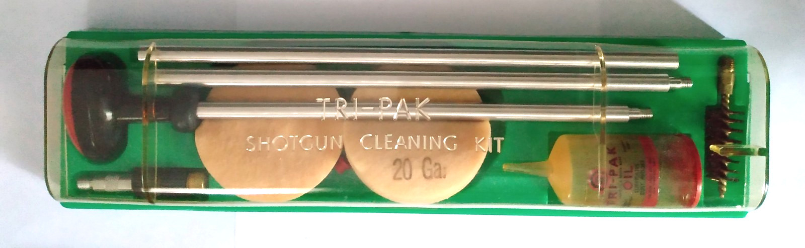 Vtg NOS 1950's Tri-Pak 20 Gauge Shot Gun Cleaning Kit #520 Orig Box Retail $2.50