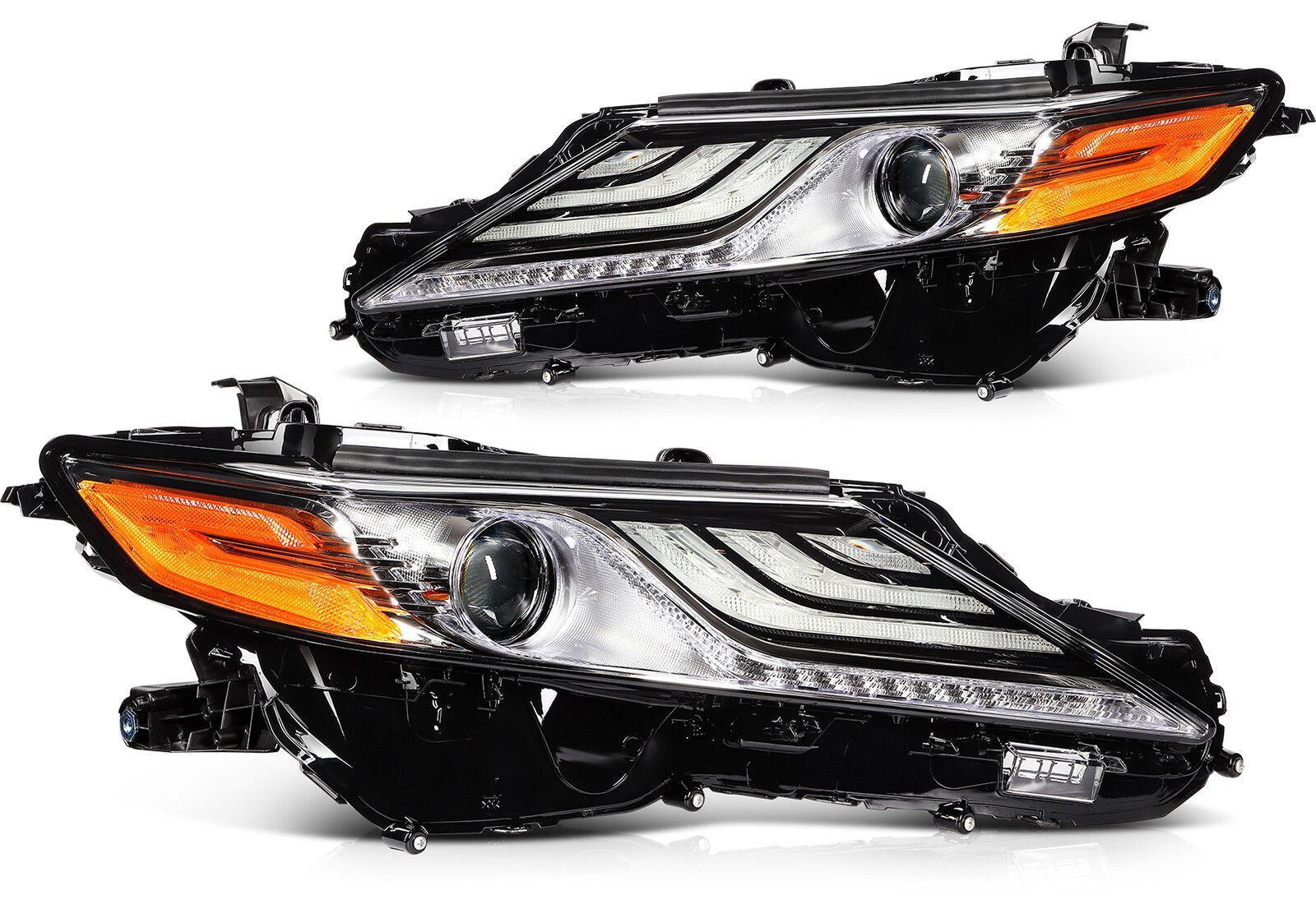 For 2018-2020 Toyota Camry XLE XSE Left Right Headlights Assembly Black Housing