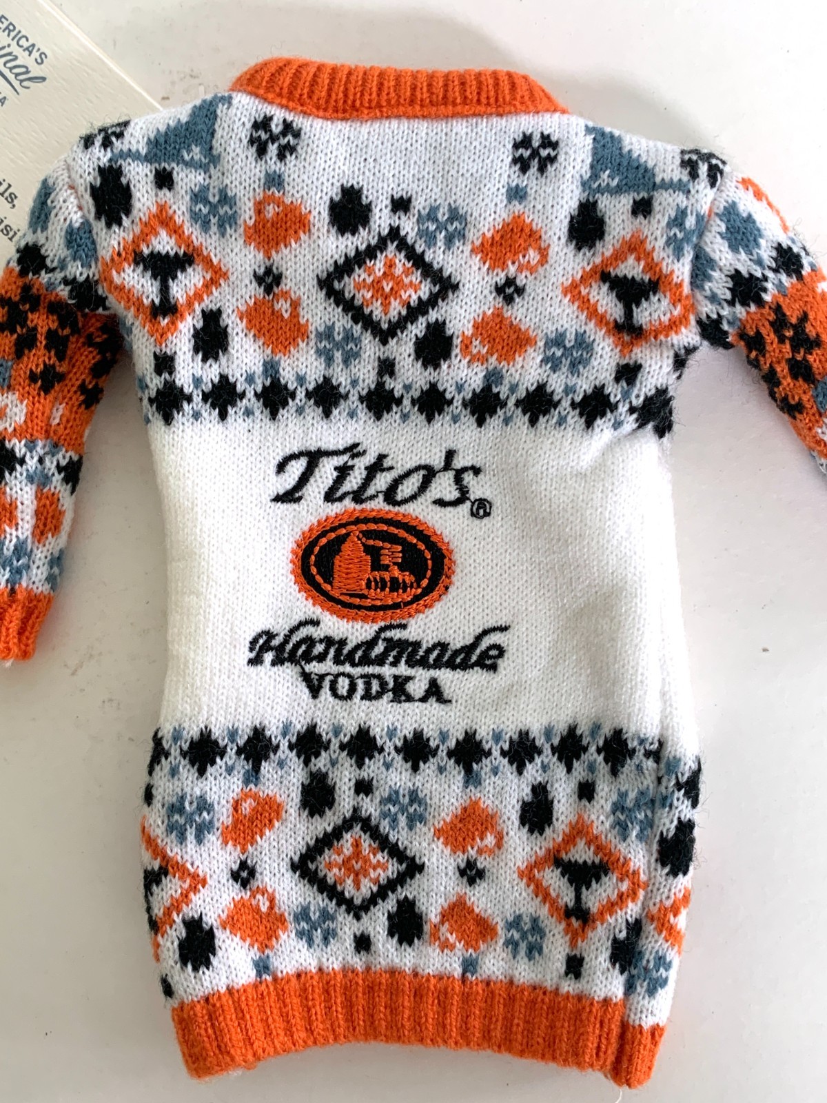 NWT Tito's Handmade Vodka UGLY SWEATER BOTTLE COVER