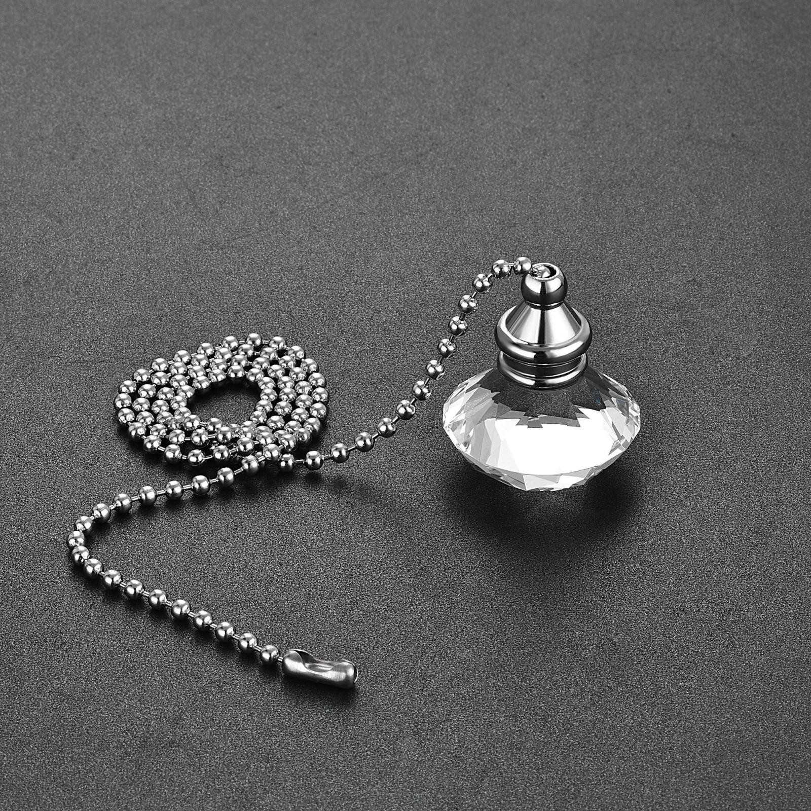 20 Inch Ceiling Fan Pull Chain Extension Crystal Diamond Pendant Clear