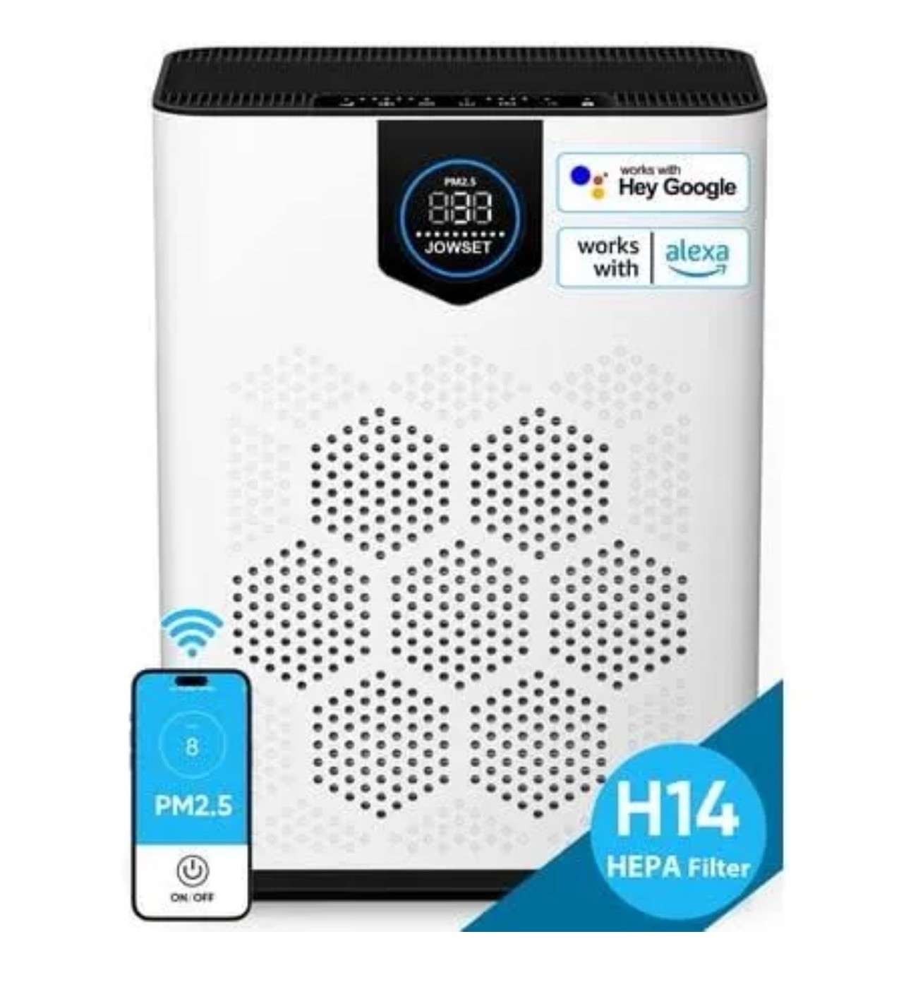 HEPA 14 Air Purifiers Washable Filters Large Room, Covers 2215 Sq.Ft, Air BLACK
