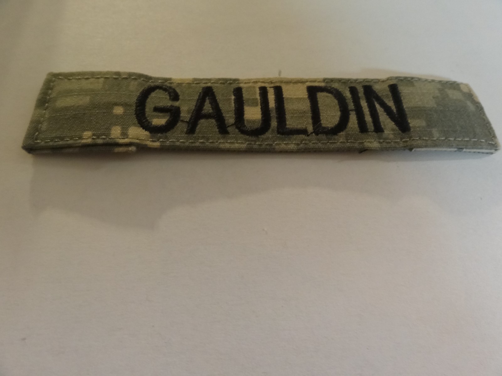 MILITARY US ARMY PATCH FOR ACUS DIGITAL HOOK LOOP BACK NAME TAPE WITH GAULDIN