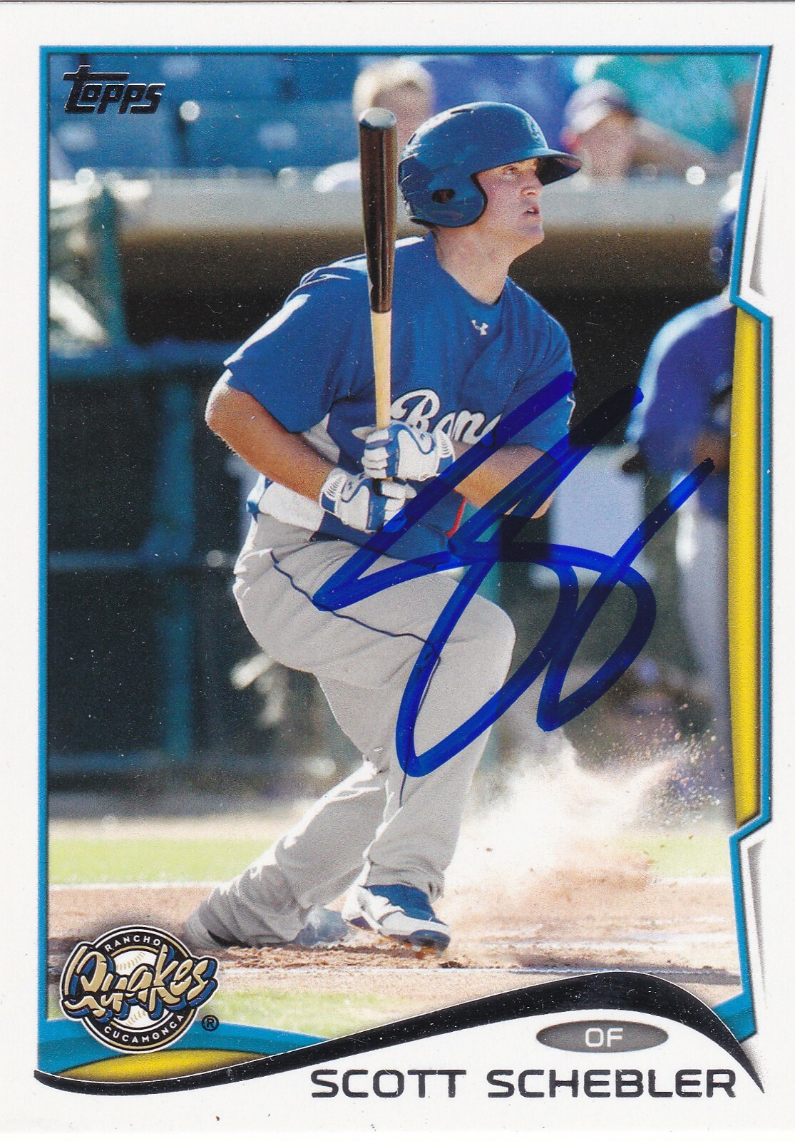 SCOTT SCHEBLER RANCHO CUCAMONGA QUAKES SIGNED CARD DODGERS REDS ANGELS BRAVES