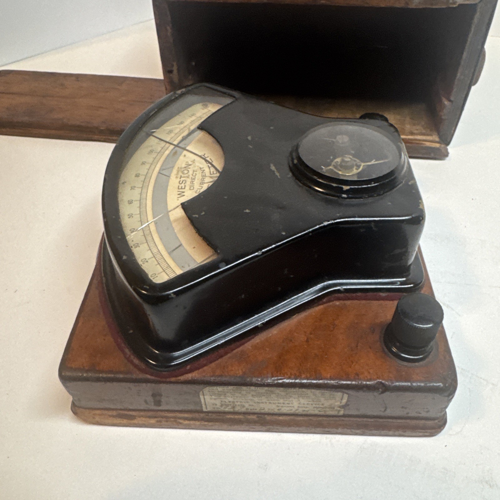 Vintage 1890s Weston Model 1 DC Voltmeter - Original Wood Case