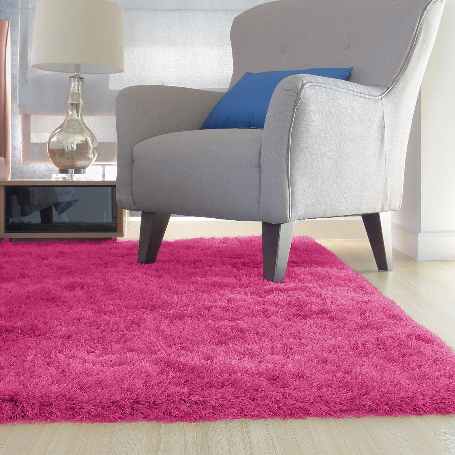 Fluffy Bedroom Rug 4’ x 2.6’ Anti-Skid Shaggy Area Rug Decorative Floor Carpet