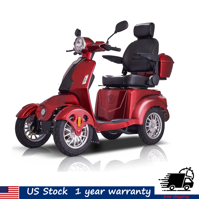 800W 4-Wheels Mobility Scooters Heavy Duty 500lbs Capacity For Seniors Adults
