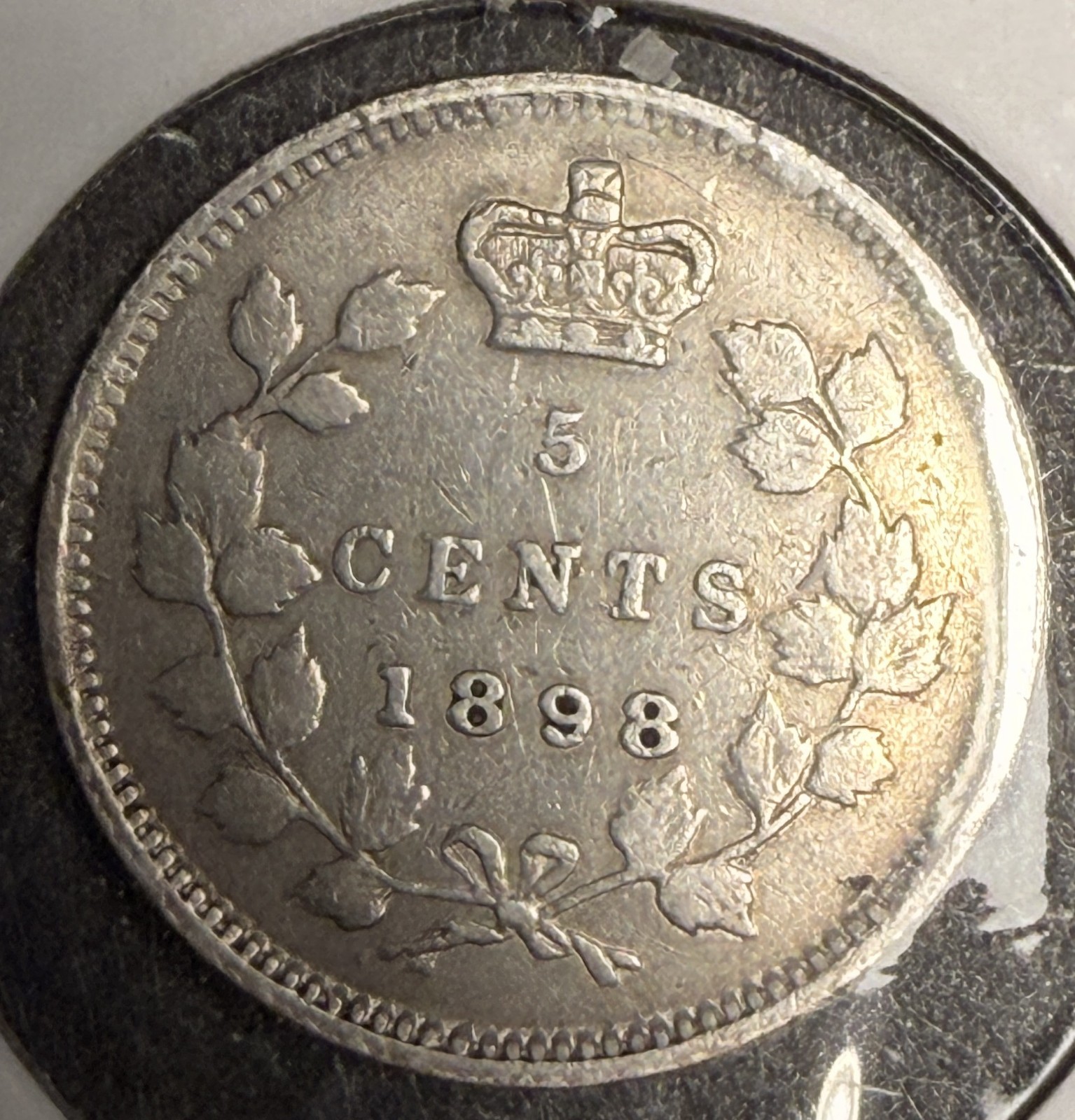 1898 Canadian 5ct Silver, VF. (18604)