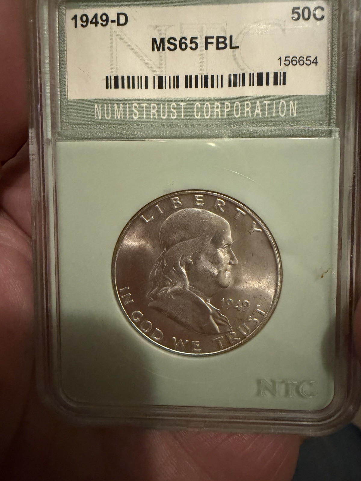 1949 D Franklin Half Dollar MS65 FBL