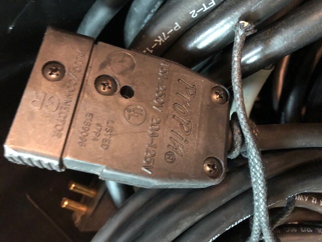 Stage Pin 3 cable male to female 20a 125v 15a 250v 25ft BATES