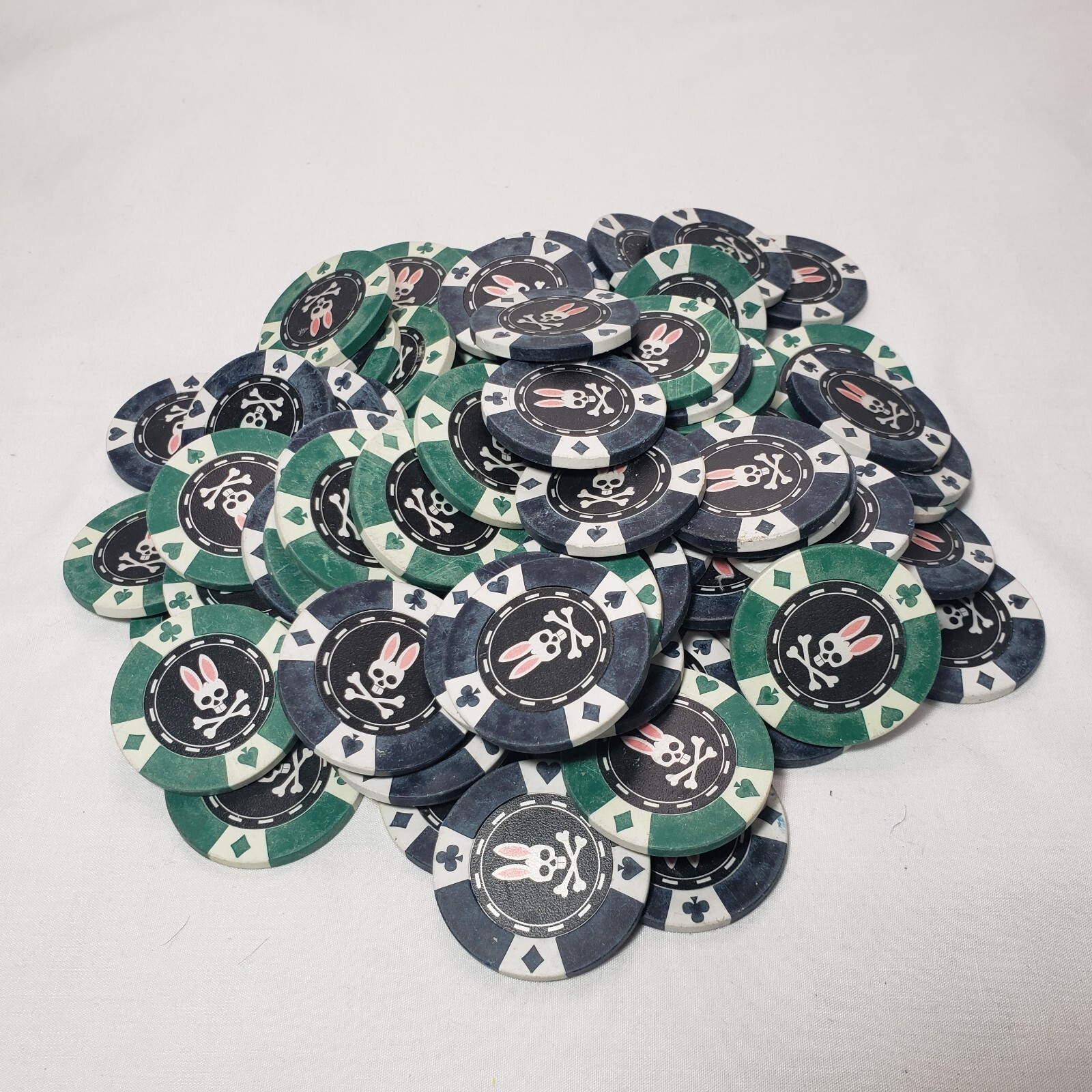 PSYCHO BUNNY Golf Ball Markers Green Black Lot of 2, 5, or 10 *YOUR CHOICE*