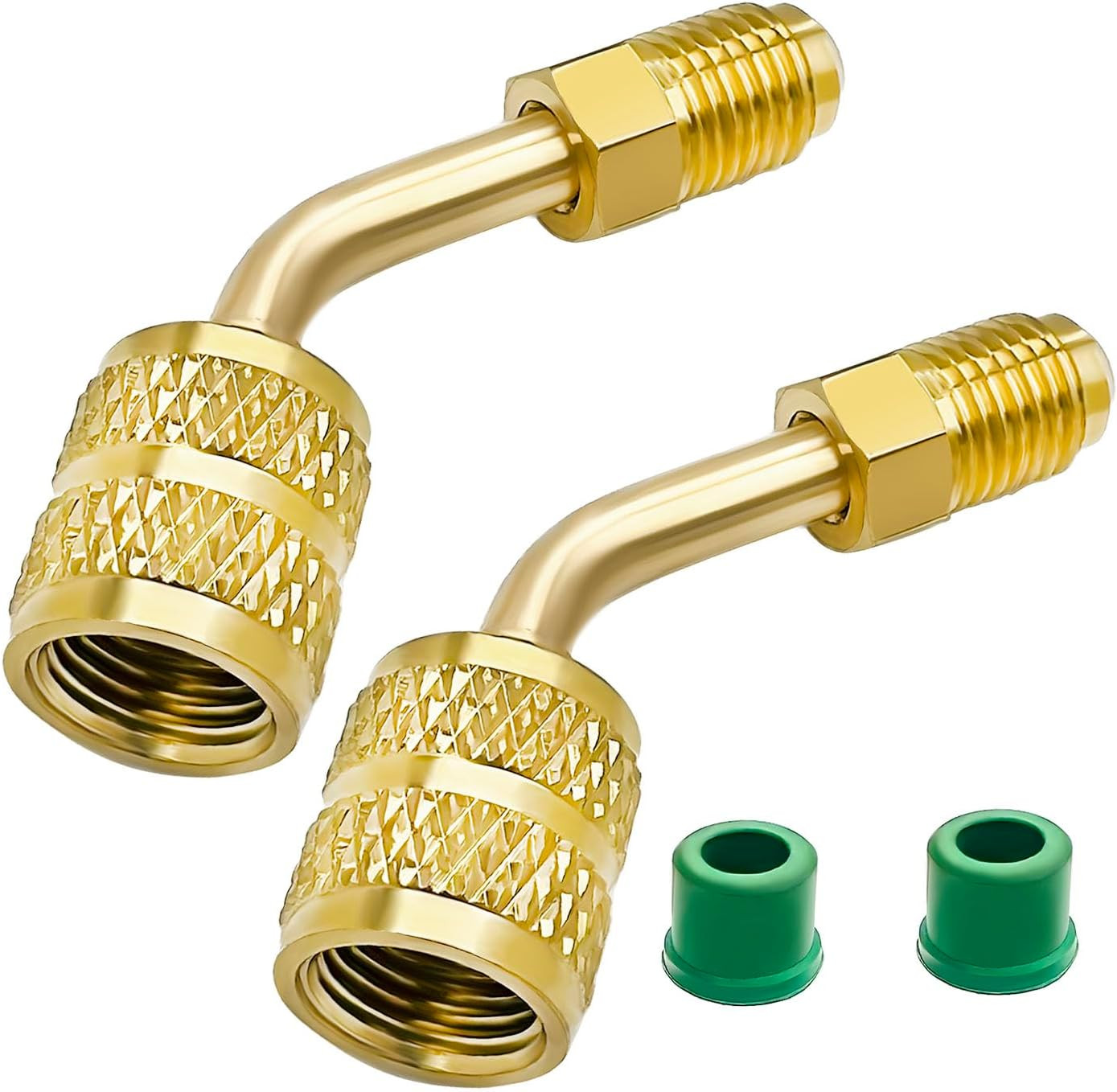 R410A Adapter for Mini Split System, 5/16 Inch SAE Female Quick Couplers to 1/4