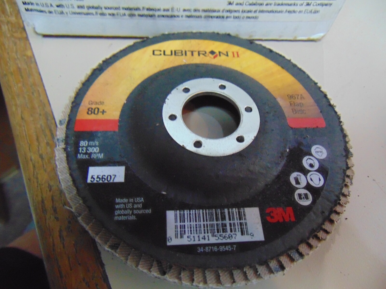 2 LOT 3M Cubitron II Flap Disc 967A  T27 5 in x 5/8 - 11 in 80+ x NH  Y fan