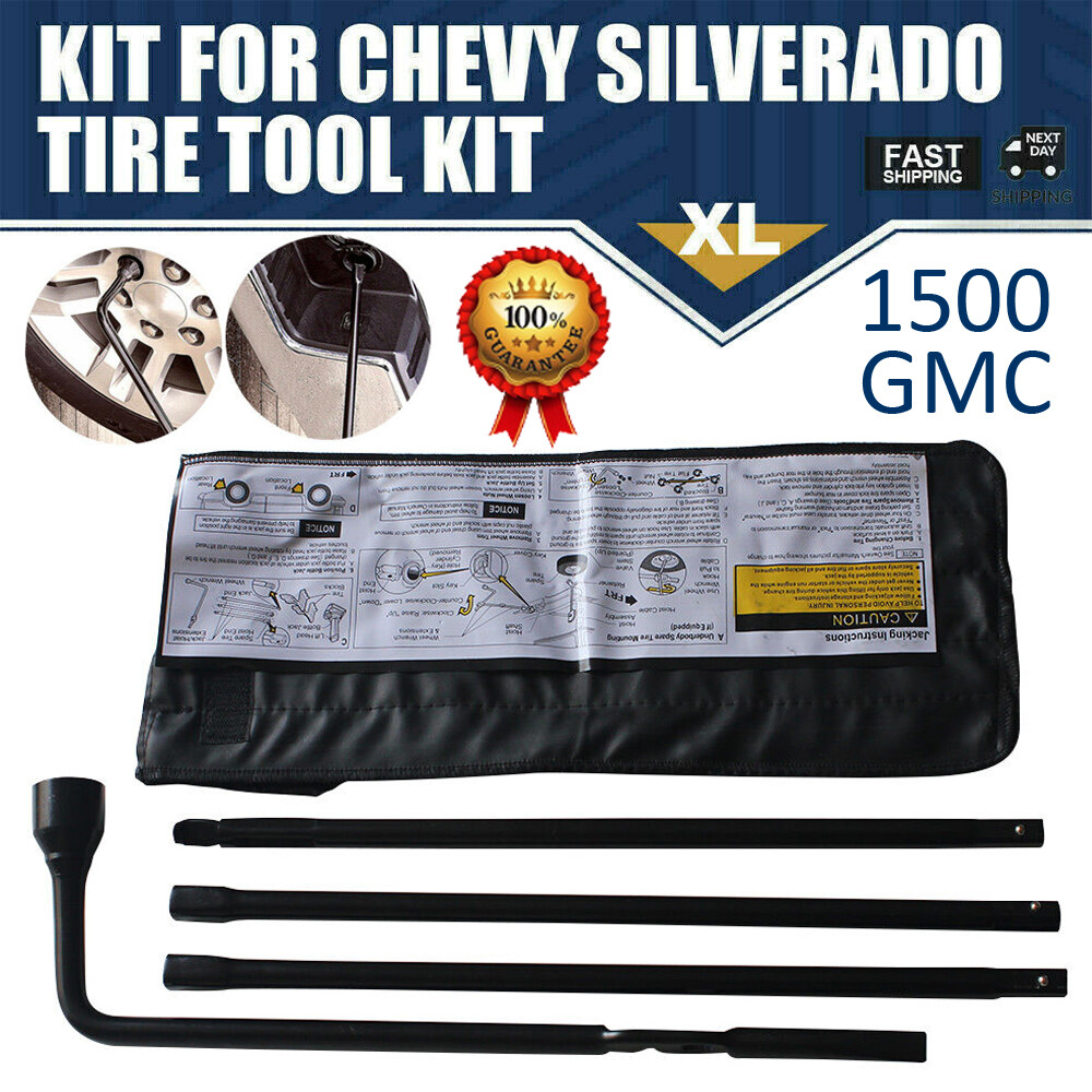 For Chevy Silverado GMC Sierra Lug Wrench Spare Tire Tool Kit Replacement Tools