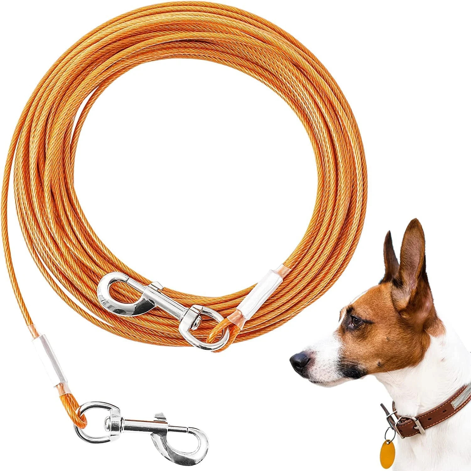 Dog Tie Out Cable,50ft Dog Lead-Heavy Duty Tie Out Cable for for Large Dogs U...