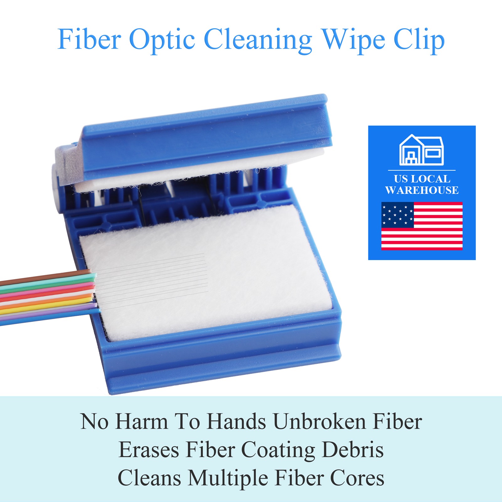 Fiber Optic Cleaning Tool Fiber Optic Wiping Clip + 10 Pieces Of Cleaning Cotton