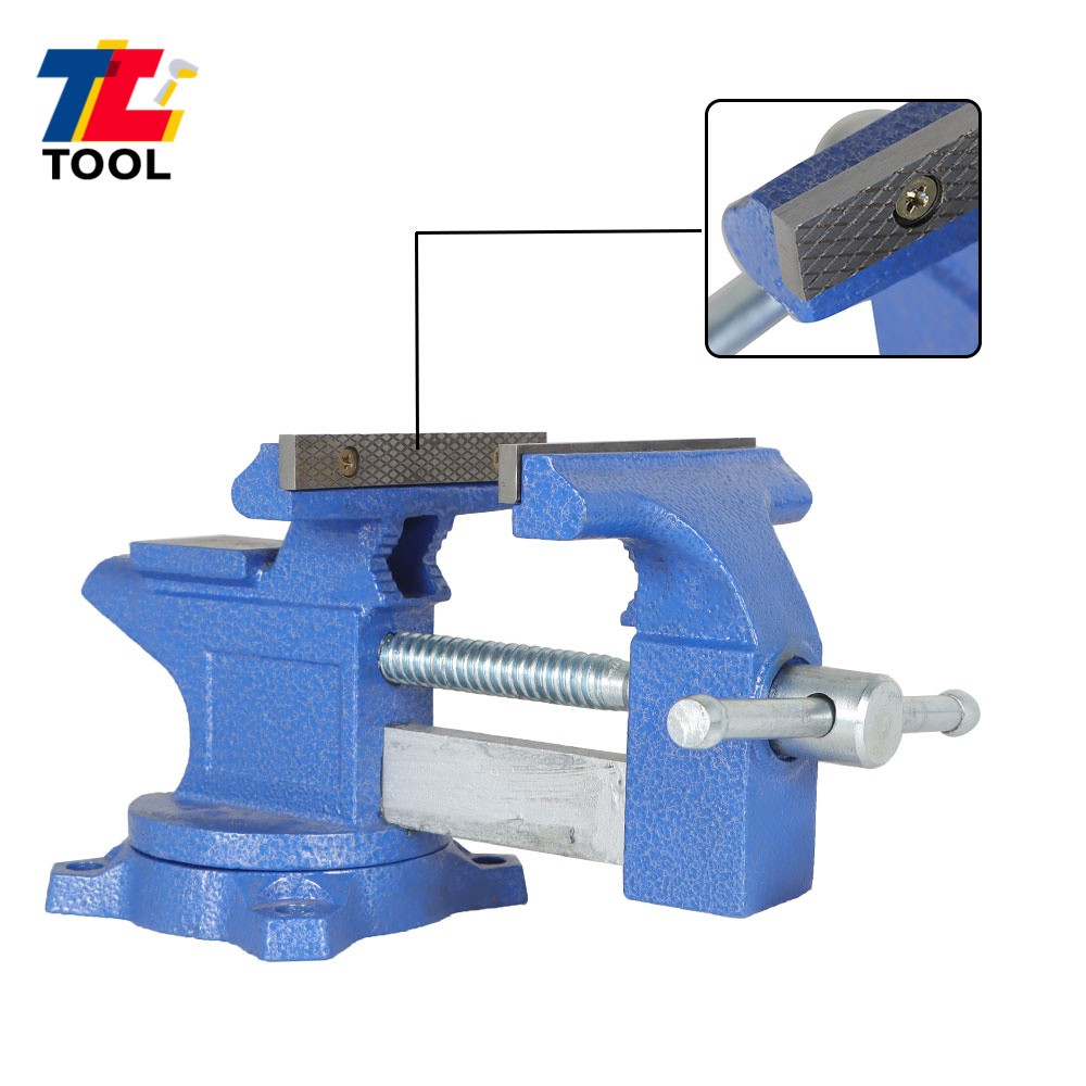 4-1/2" Vice For Workbench with Anvil Swivel Locking Base Table Top Clamp