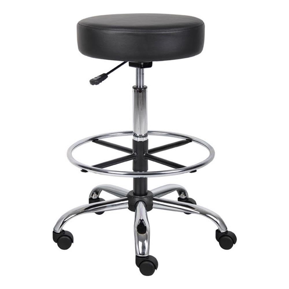 Boss Office Be Well Medical Spa Drafting Stool, Black, Low-Back