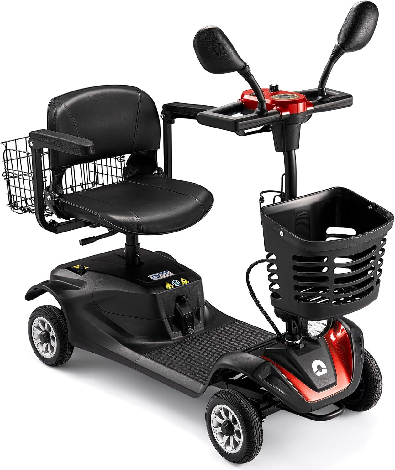 2025 4 Wheels Mobility Scooter Long Range All Terrain LED Headlights W/ Baskets