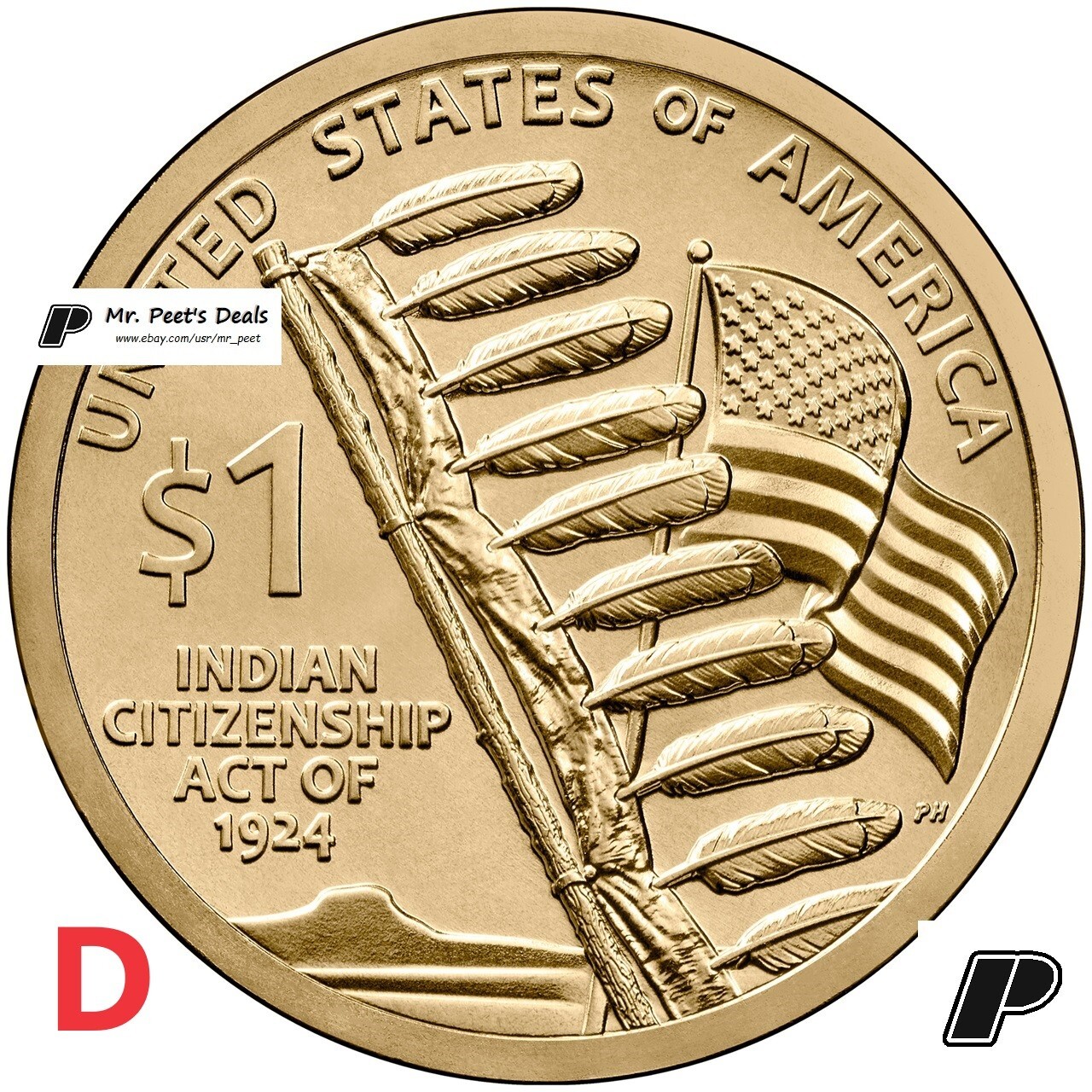 1-Coin 2024 D NATIVE AMERICAN SACAGAWEA DOLLAR from US mint Bags/Roll