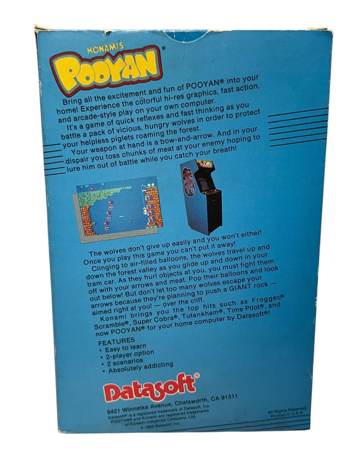 Big Box Software DataSoft Konami Pooyan (64K Tape) (Commodore 64)