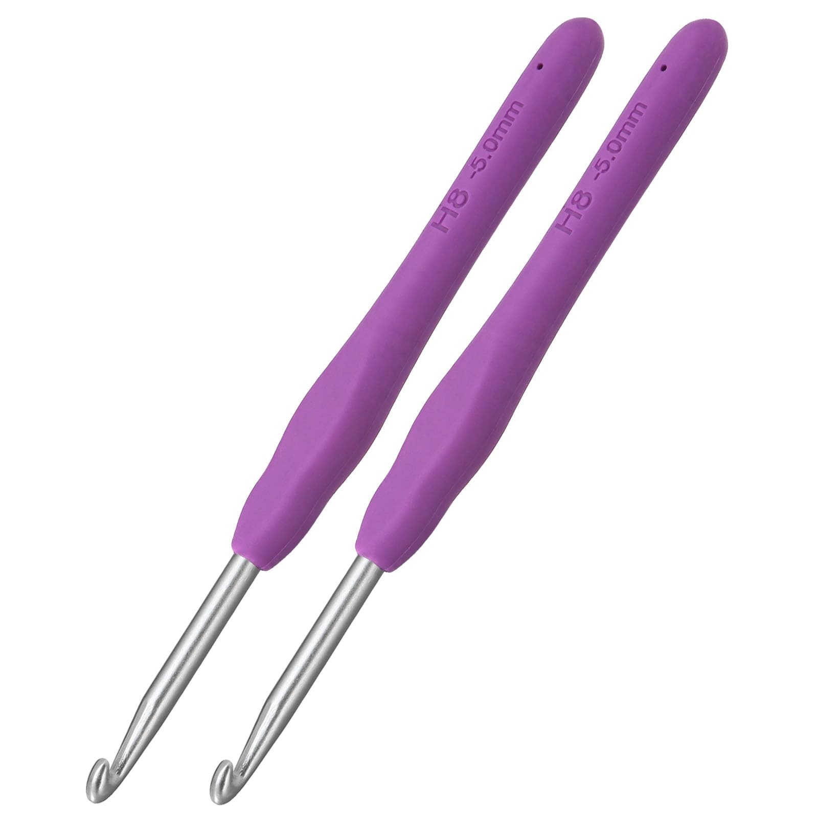 2Pcssize H / 5.0Mm Crochet Hooks, Ergonomic Crochet Hook for Arthritis and Begin