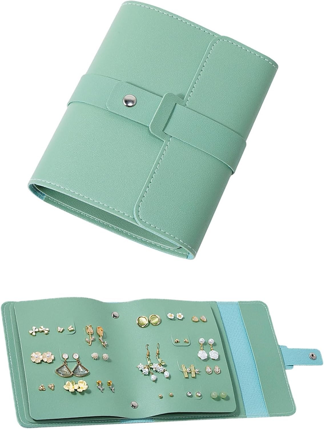 LAKE OF FIRE Earring Holder Organizer with 5.5 in x 6.3 x 1.5 in, Green