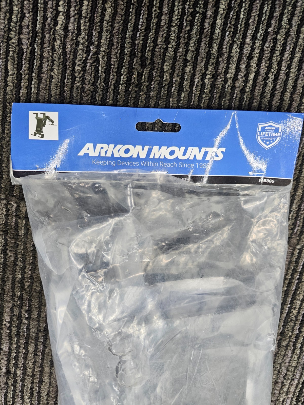 ARKON TAB806 Slim-Grip Tablet Holder with Drill-Base Mount & 8" Multi-Angle Arm