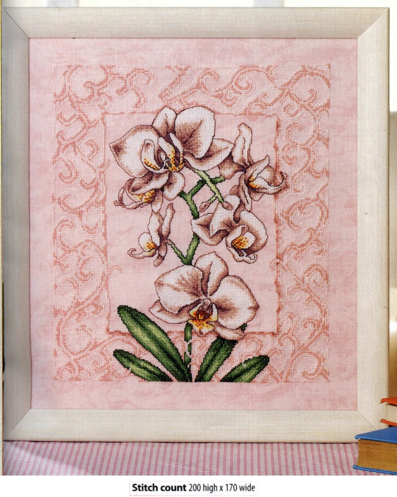 PINK ORCHID   CROSS STITCH PATTERN  ONLY   ALS  PY