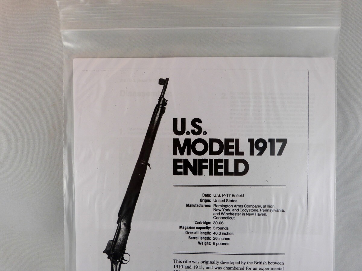 U.S. MODEL 1917 ENFIELD RIFLE BREAK DOWN INSTRUCTION KIT