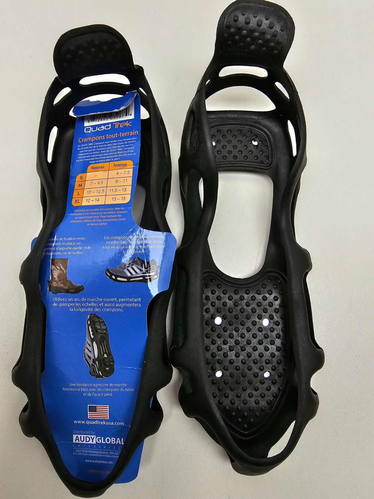 Quad Trek All-Terrain Cleats Snow Ice Hiking Size Large Mens 10-12.5 Womens 11up