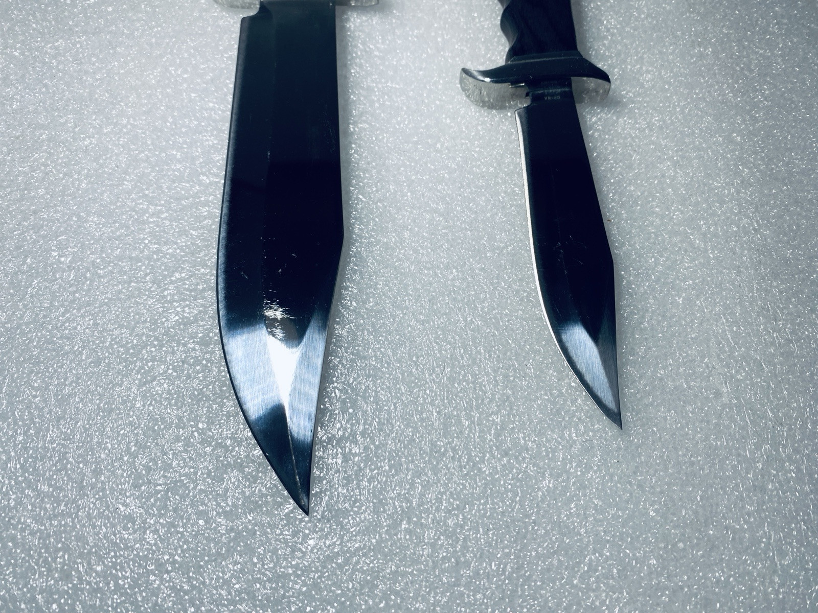 HUMVEE 2Pc. Large/Small Mirror Polished Bowie Knife Combo Set W/ Sheath - (READ)