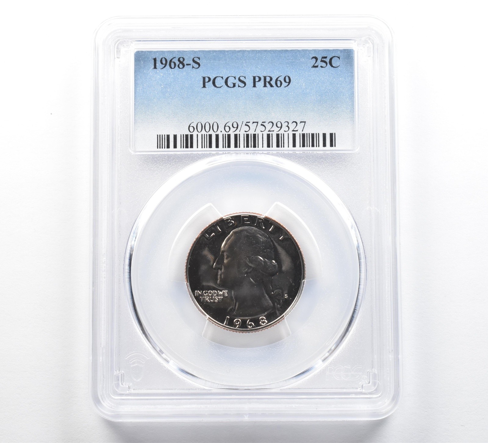 1968-S Washington Quarter PR69 PCGS Blue Label