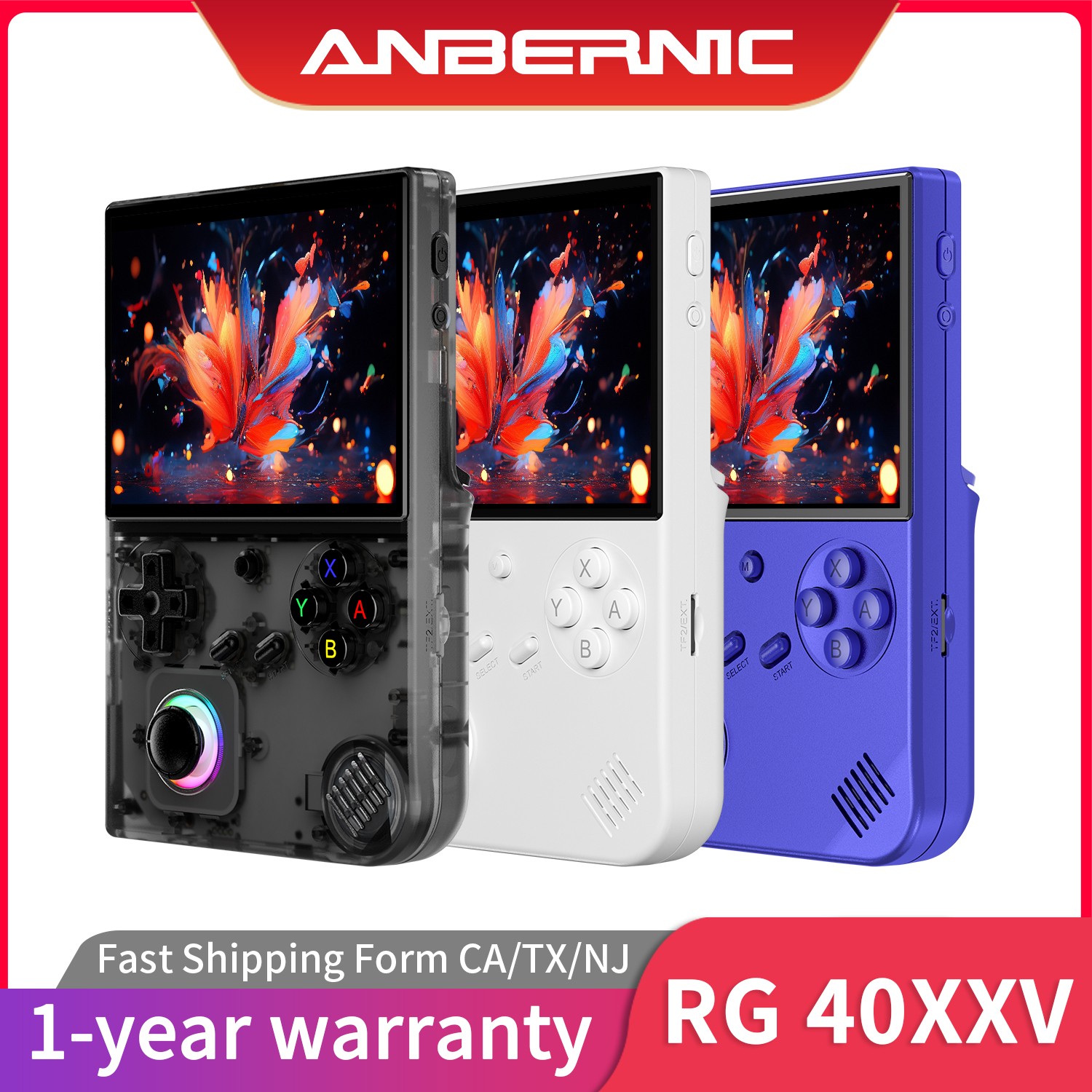 ANBERNIC RG 40XXV 4.0' IPS handheld Game Console Linux 64-Bit 64G 5K+Games Gifts