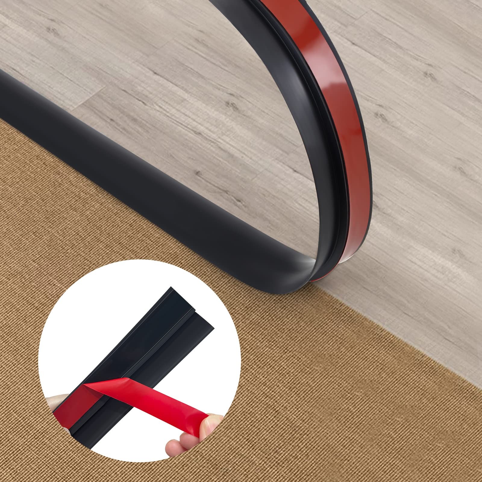 16.4ft Peel and Stick Floor Transition Strip, Carpet to Tile Transition Edgin...