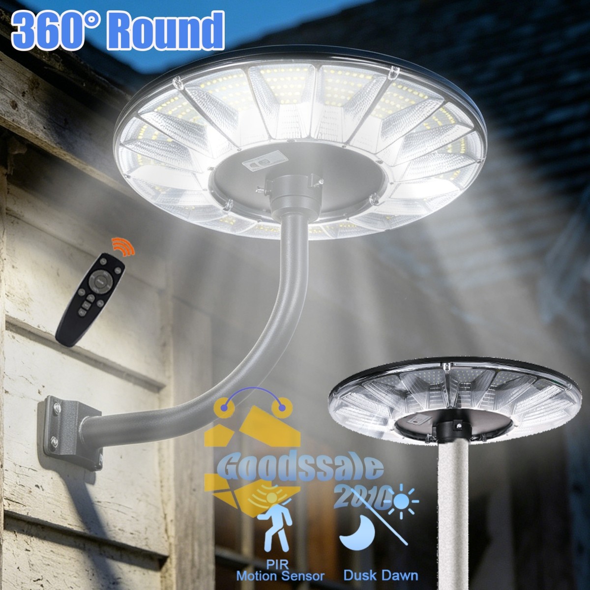 360° Round Luz Led Lampara Solares Focos Para Exterior Patio Sensor De light