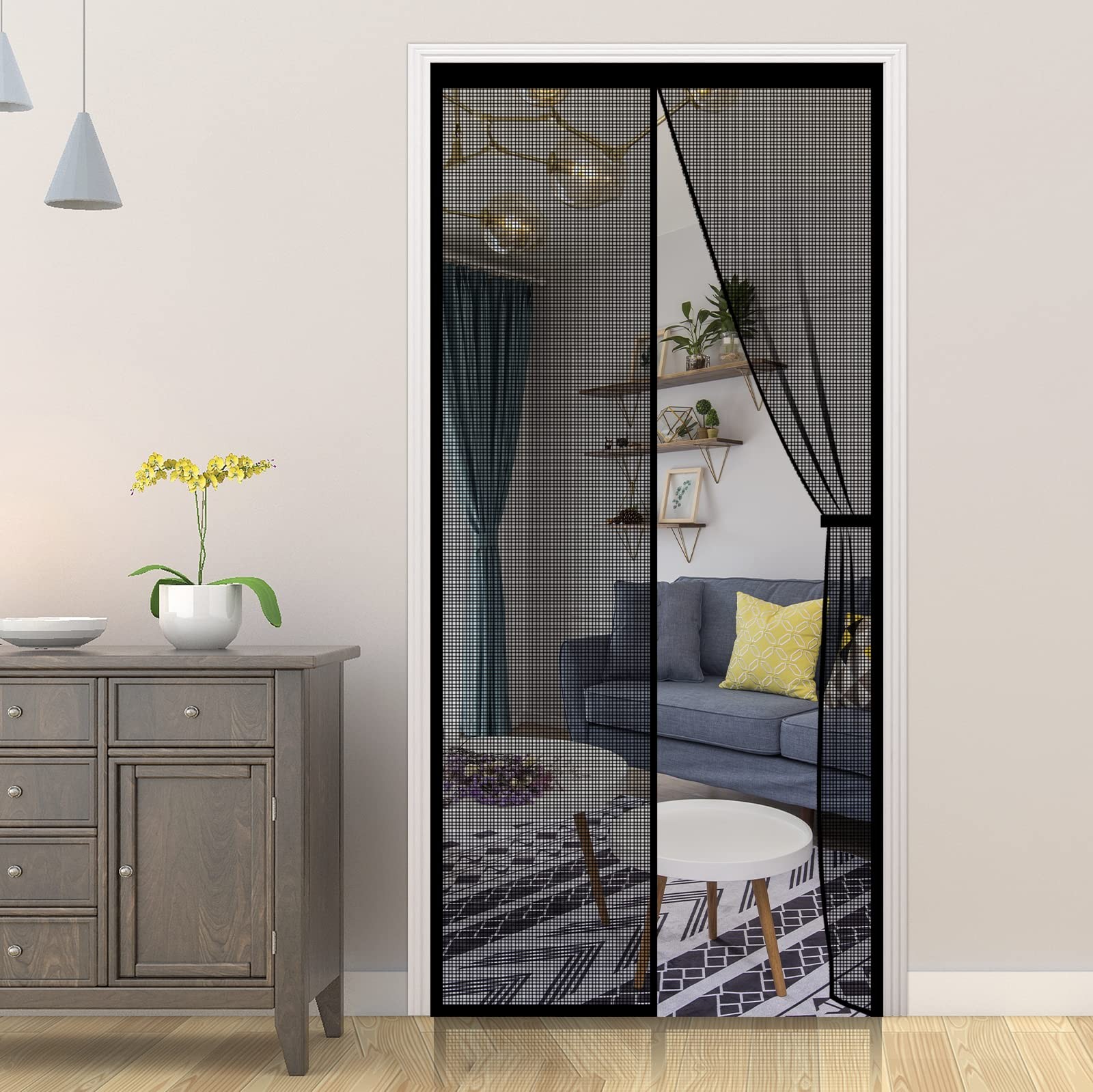 Magnetic Screen Door - Self Sealing Magnets, Reinforced Fiberglass Heavy Duty...