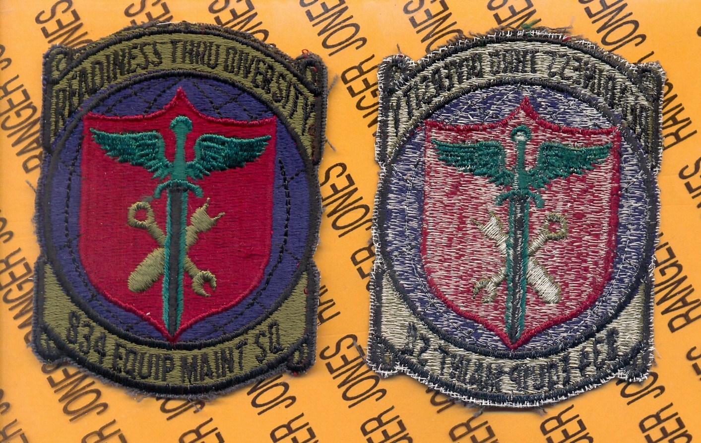 USAF Air Force 834th Equipment Maintenance Squadron Green & Black patch
