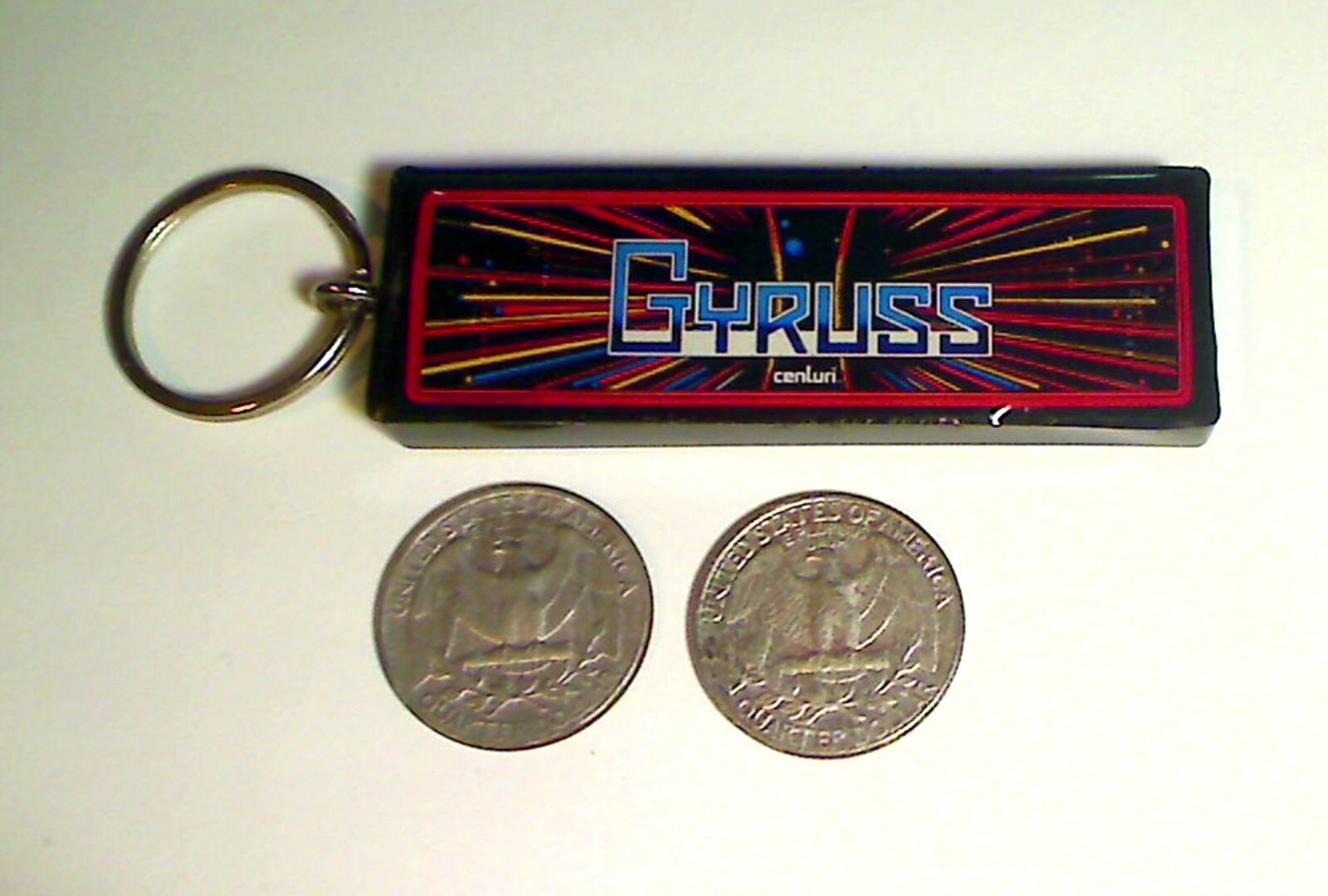 Gyruss Arcade Marquee Coin Door accessory Keychain