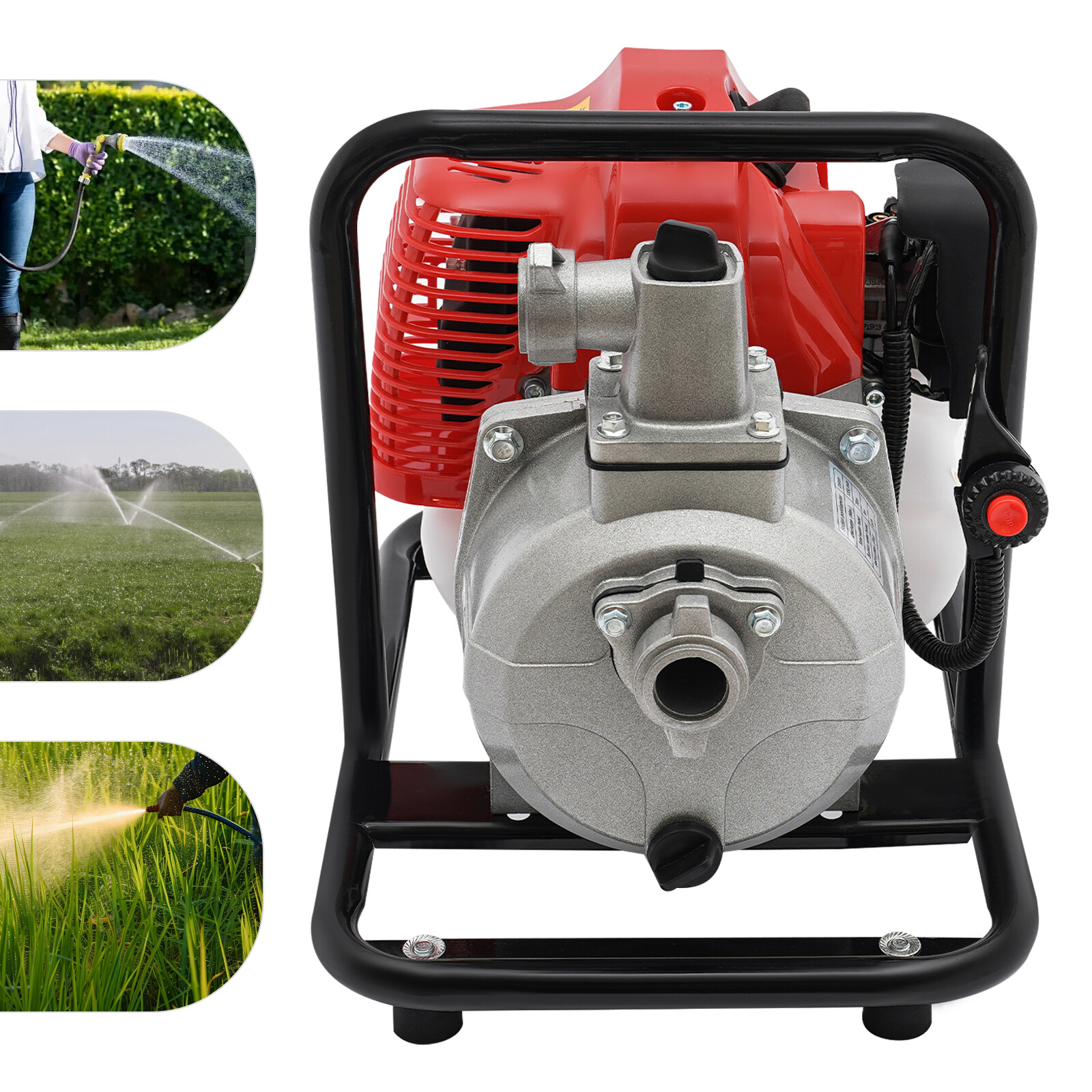 2 Stroke Gasoline Water Pump Gas-Powered Semi-Trash Irrigation Transfer Pump New