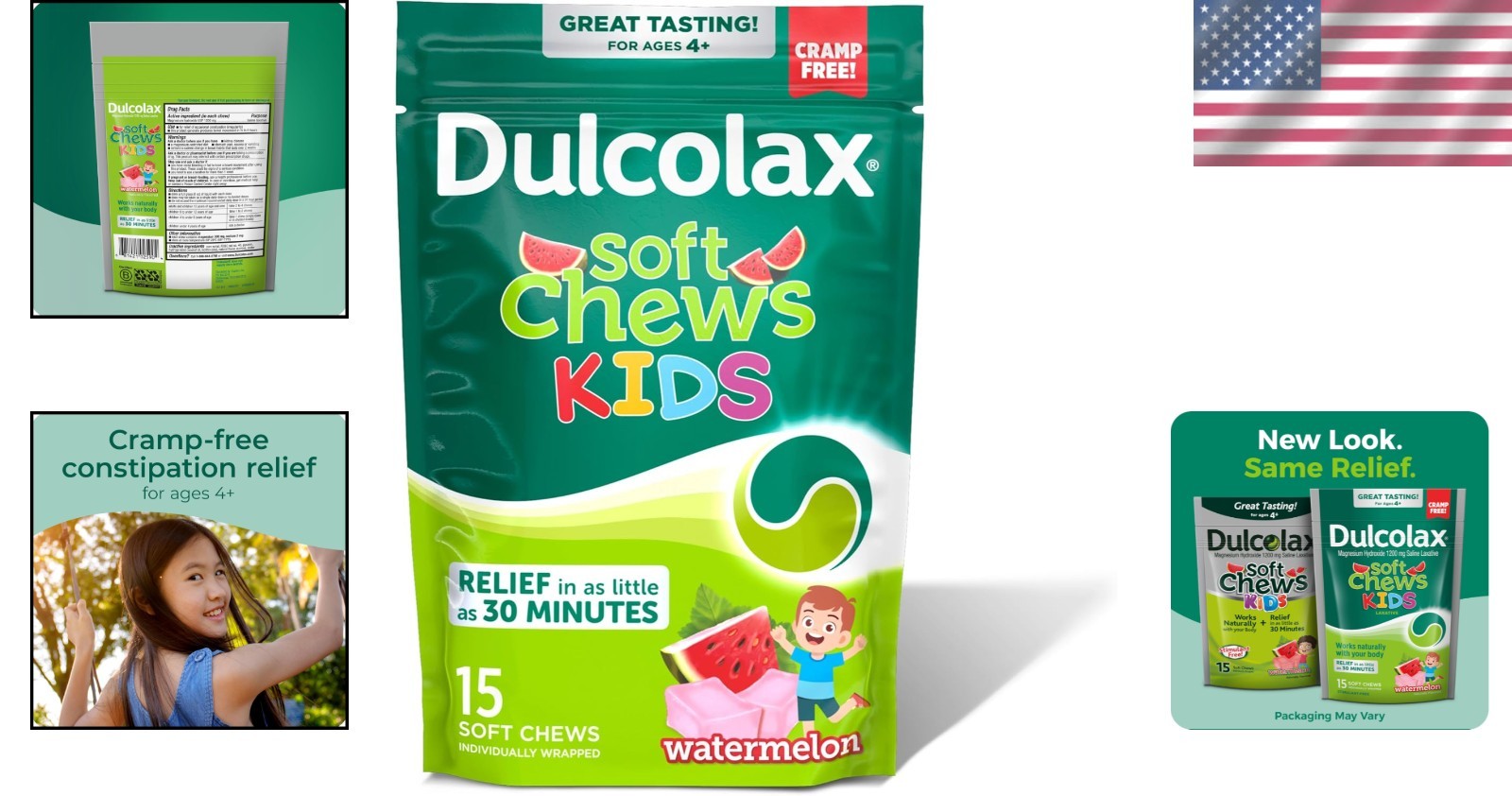 Kids Saline Laxative Watermelon Chews - 15 Count