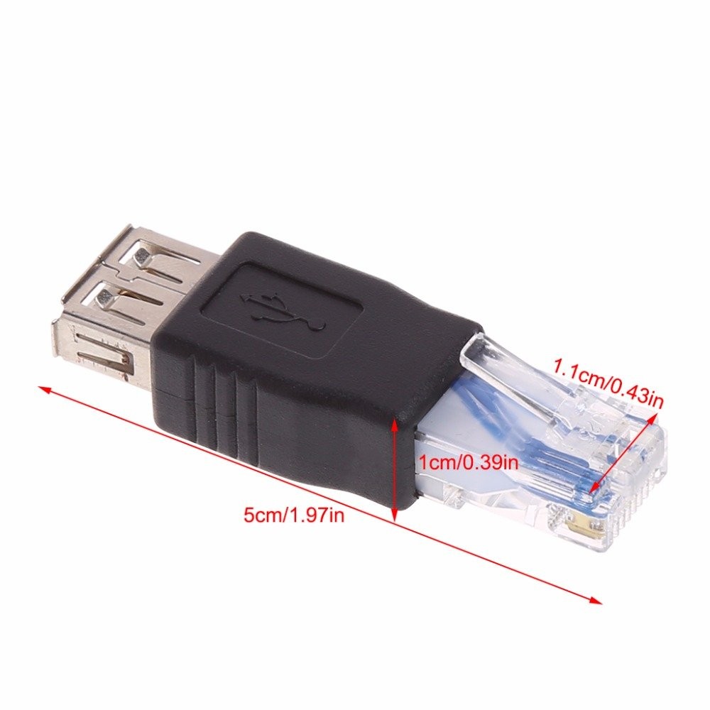 Herfair Ethernet to USB Adapter 2PCS for ADSL Modem/Router/Computer black