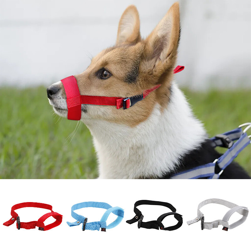Adjustable Pet Dog Mask Mouth Muzzle Fabric Nylon Grooming Stop Bark Bite Che a