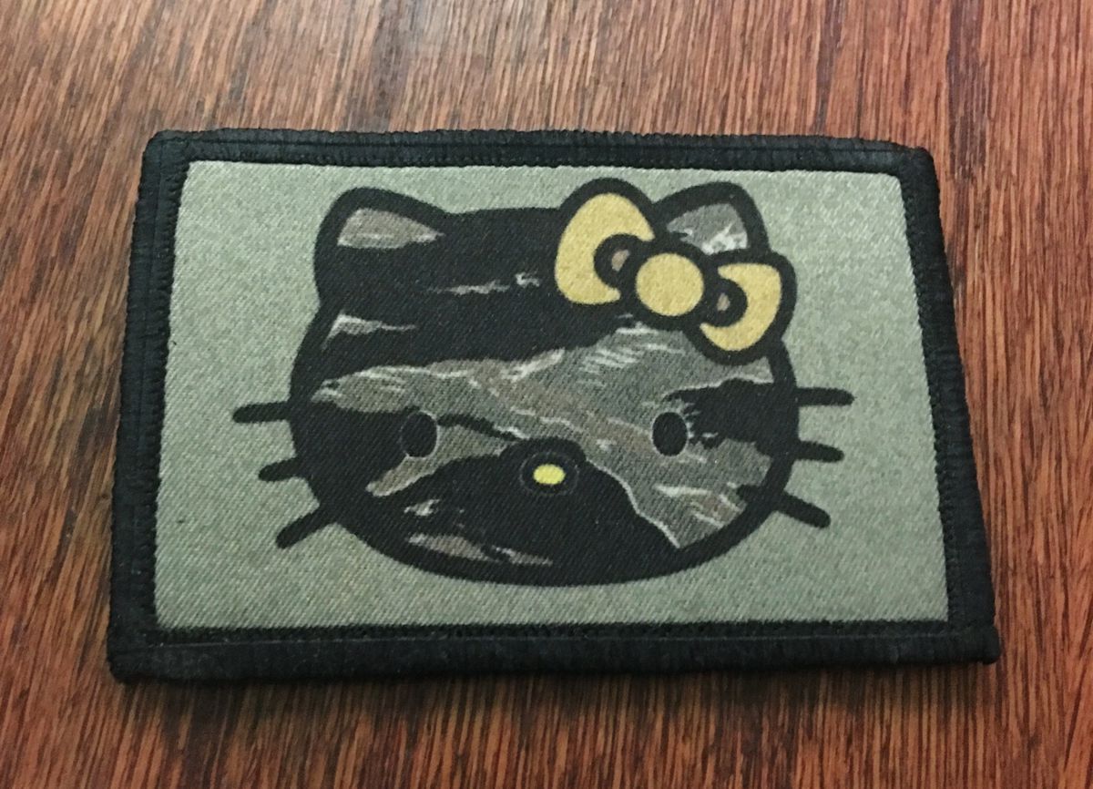 Camo Kitty  Morale Patch Tactical ARMY Military Army Funny Hook and Loop Patch