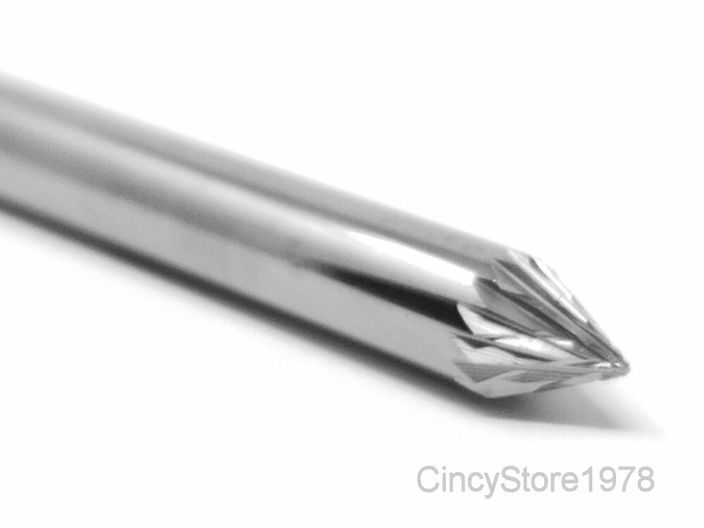 SJ1D Cone Shape Tungsten Carbide Burr Bur Cutting Tool Die Grinder Bit 1/4" NEW
