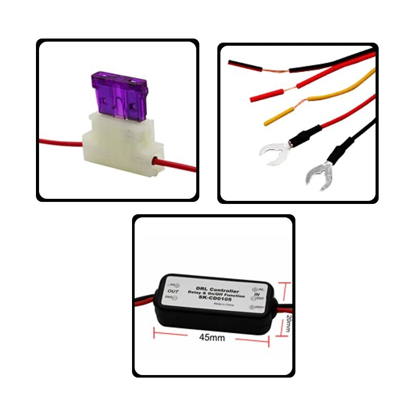 Car Daytime Running Lights Controller Module DRL Automatic Switch On/Off Relay