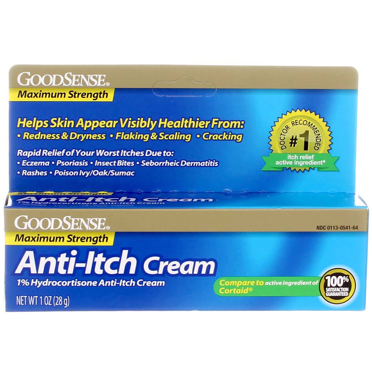 2 Pack GoodSense Hydrocortisone Maximum Strength Anti-Itch Cream, 1 %, 1 oz