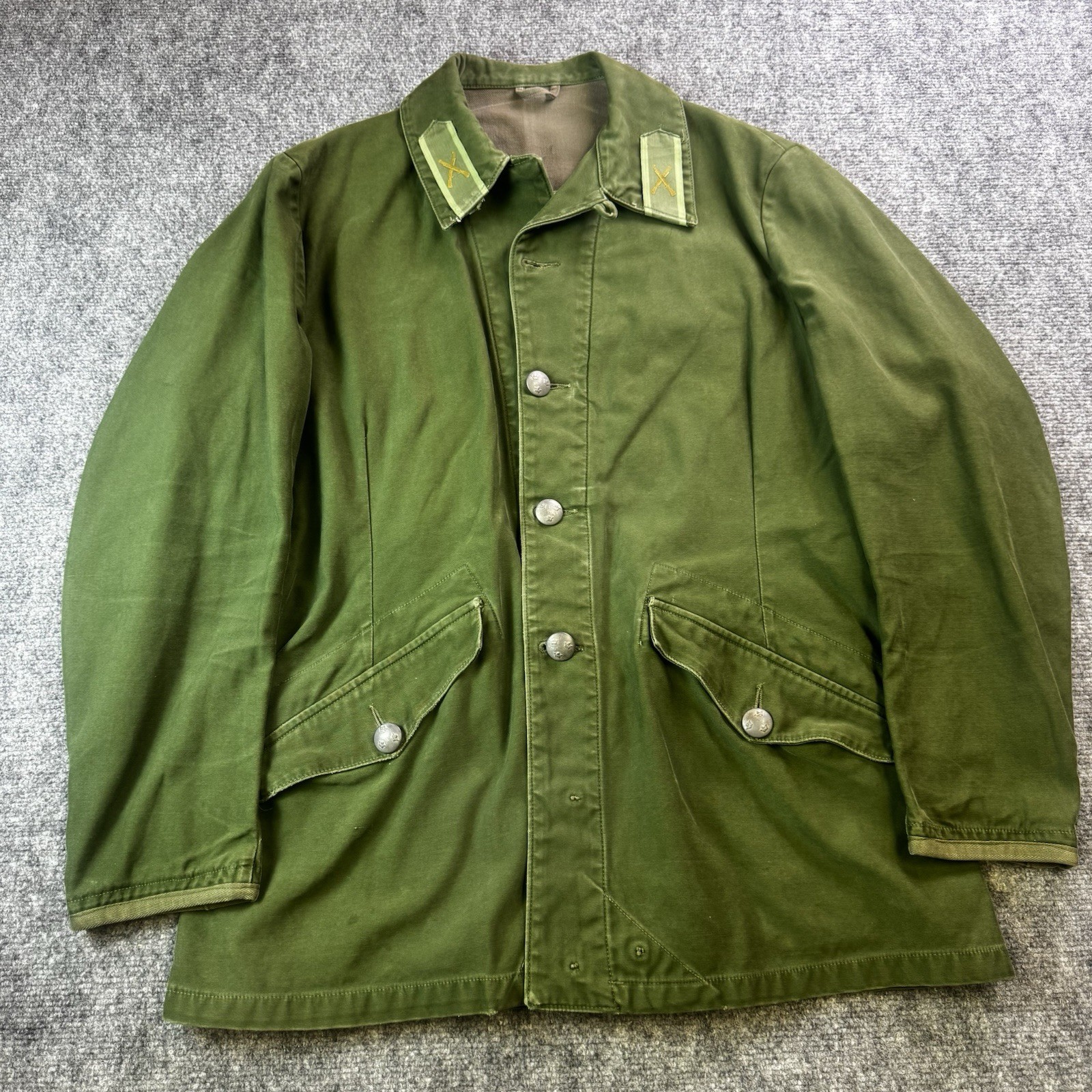 Vintage C 148 SWEDISH Army Green MILITARY Jacket Norsel 1975 FIELD Coat L