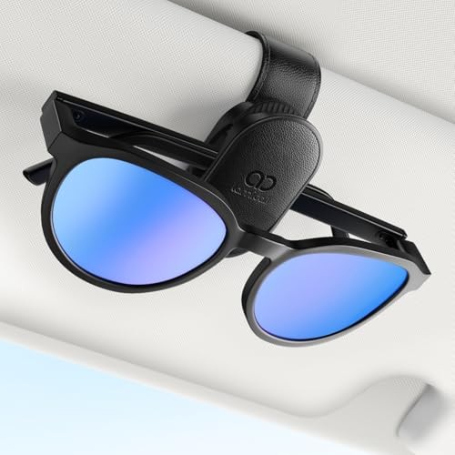 Sunglass Holder for Car Visor - [1s One-Hand Access] [Never Fall Secure] Car