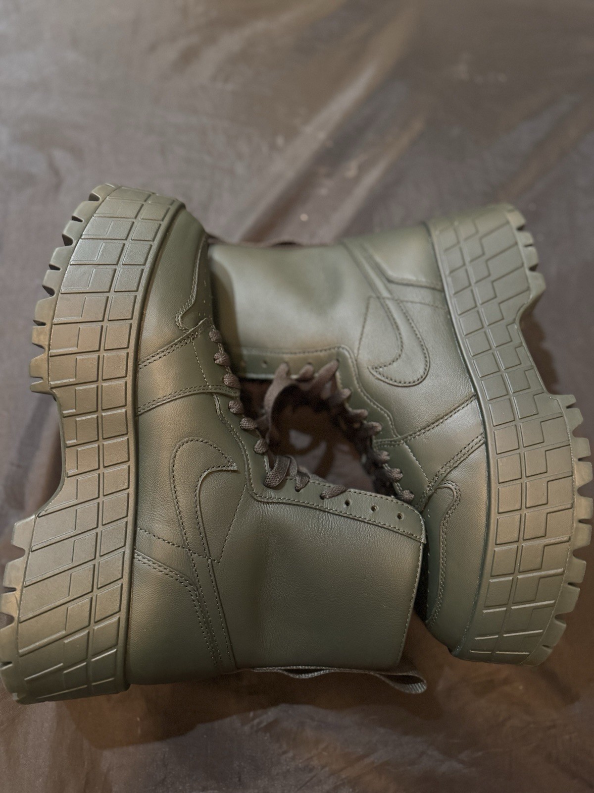 NIKE Air Jordan 1 Brooklyn FJ5737-300 Deepest Green/Black Boots Sz 11 Womens New