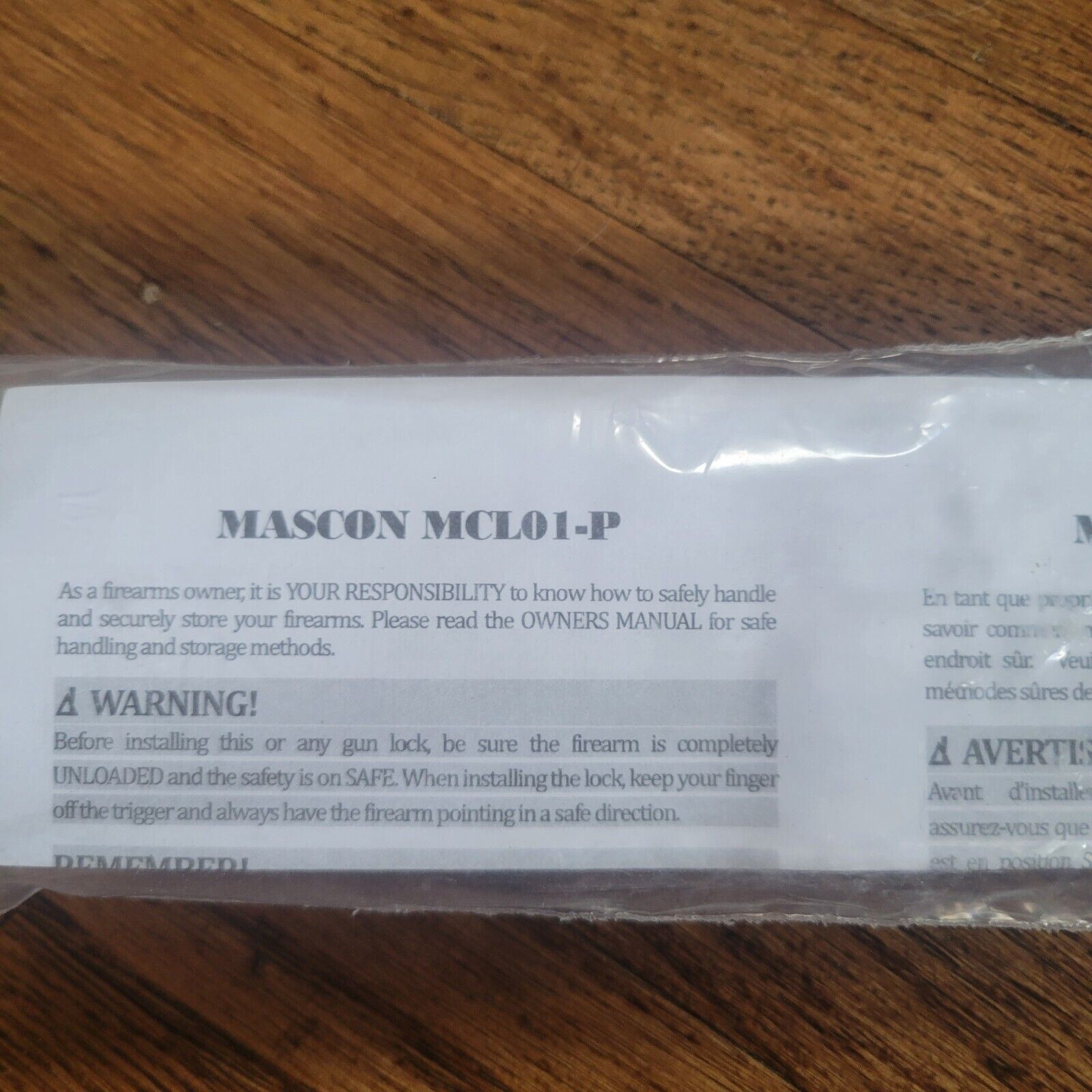 Mascon MCLO1-P Gun Lock Universal Cablelock Black Safety NEW
